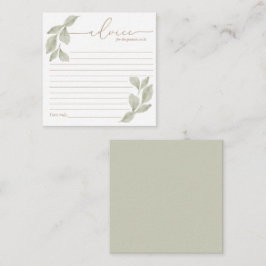 Begrotingsadvies Eucalyptus Baby shower Notitiekaartje