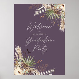 Begrotingsafstuderen pampas paarse moderne elegant poster