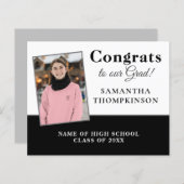 Begrotingsaggregaten Afstuderen Aangepaste aankond (Voorkant / Achterkant)