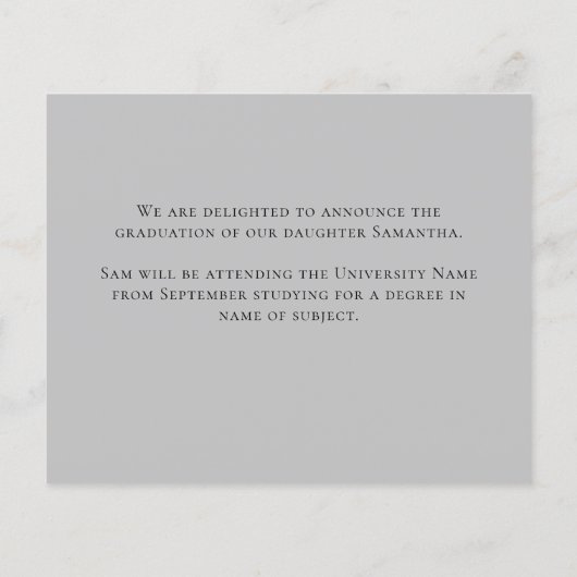 Begrotingsaggregaten Afstuderen Aangepaste aankond (Achterkant)