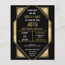 Begrotingsartikel Deco Ruby 40ste Jubileum Uitnodi