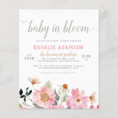 BegrotingsBaby in het Baby shower Bloom Cute Pink  (Voorkant)