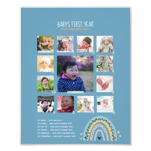 BEGROTINGSbaby's 1 jaar na grootmoederFOTO Foto Afdruk (Voorkant)