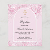 Begrotingsbaptisme blush roze glitter stof arch gi (Voorkant)