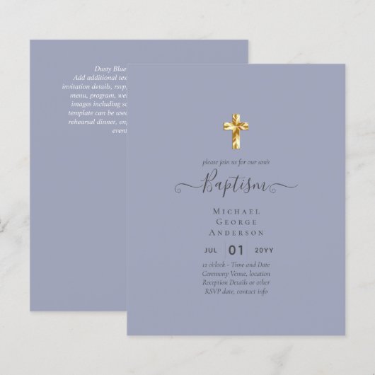 BEGROTINGSBaptisme Christening Communauté INVITES (Voorkant / Achterkant)