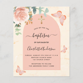 Begrotingsbaptisme eucalyptus roos florale vlinder