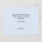 Begrotingsbaptisme lichtblauw fotojongetje bedankt (Achterkant)