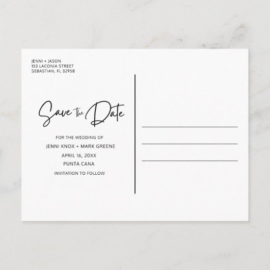 Begrotingsbatchweddenschap sparen de datum aankondigingskaart (Achterkant)