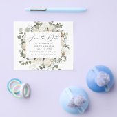 BEGROTINGSBEELD White Floral Save the Date Flyer (Enkel)