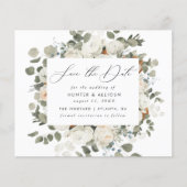 BEGROTINGSBEELD White Floral Save the Date Flyer (Voorkant)