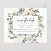 BEGROTINGSBEELD White Floral Save the Date Flyer (Voorkant)