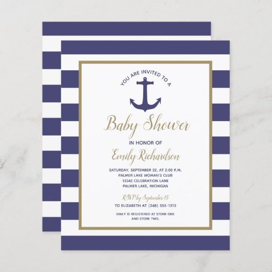 Begrotingsbeleid per uitnodiging van het Baby show (Voorkant / Achterkant)