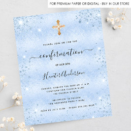 Begrotingsbevestiging lichtblauwe jongen uitnodigi