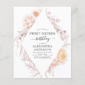 Begrotingsbezuiniging Boho Dusty Pink Floral Birth (Voorkant)