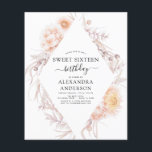 Begrotingsbezuiniging Boho Dusty Pink Floral Birth Flyer<br><div class="desc">Budget Boho Dusty Pink Floral Botanical Bohemian Tropical Waterverf Lijst Spring,  Summer,  Autumn,  Herfst Sweet 16 Birthday Party Celebration Invitations - bevat prachtige en elegante scripttypografie met moderne woestijnbodembloemen voor de speciale 16de Zweet Sithday Party.</div>