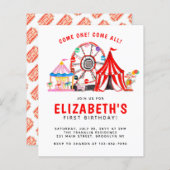 Begrotingscarnaval Circus Tent Clown Kind Birthday (Voorkant / Achterkant)