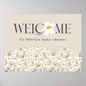 Begrotingsdagblad floral elegant baby shower welko poster (Voorkant)
