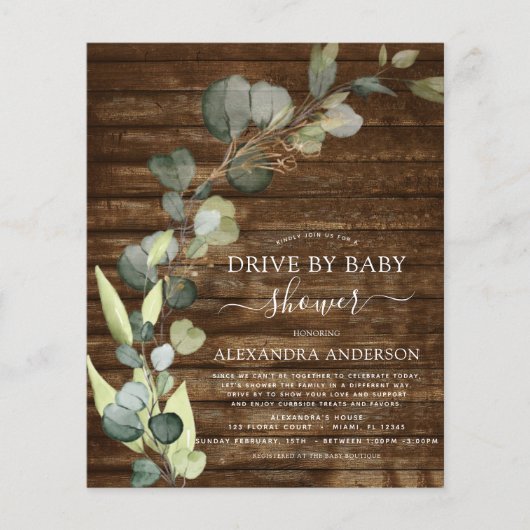 Begrotingsdynamiek door Baby shower Greenery Eucal Flyer (Voorkant)