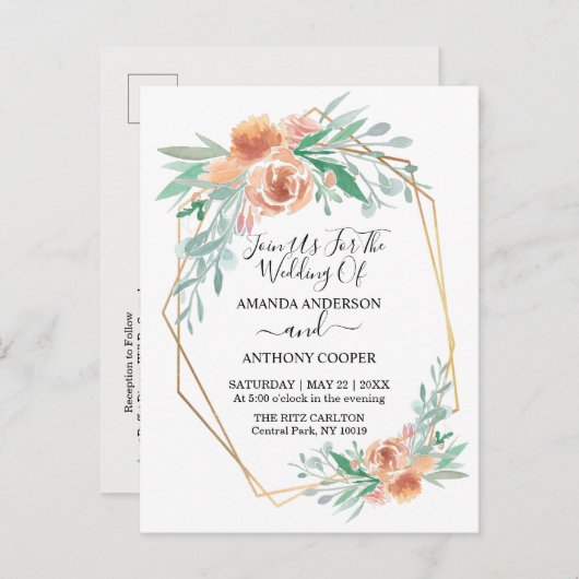 Begrotingselegante uitnodiging tot ontvangst brief (Voorkant / Achterkant)