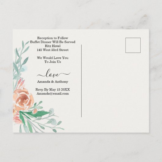 Begrotingselegante uitnodiging tot ontvangst brief (Achterkant)