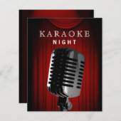 Begrotingsfase uitnodiging voor Karaoke Night Part (Voorkant / Achterkant)