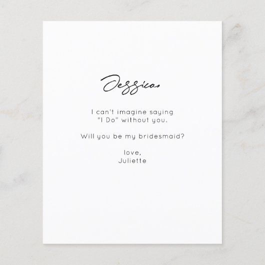 Begrotingsfilmstrip 9 Foto: Bridesmaid Voorstel (Achterkant)