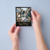 Begrotingsfoto prettige feestdagen zwart wenskaart flyer (Hand)