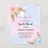 Begrotingsgender laat pampas roze blauwe gras zien (Voorkant / Achterkant)