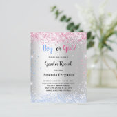 Begrotingsgender laat roze blauwe zilverglitter zi (Staand voorkant)