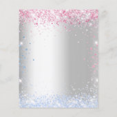 Begrotingsgender laat roze blauwe zilverglitter zi (Achterkant)