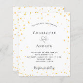 Begrotingsgoud harten witte trouwuitnodiging (Voorkant / Achterkant)