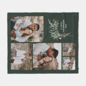 Begrotingsgroene 5 foto modern botanisch familieca fleece deken (Voorkant (Horizontaal))