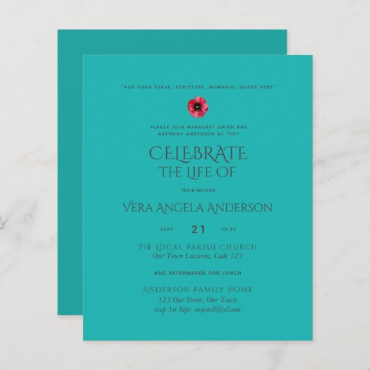 Begrotingsherdenking van de begrafenis van de begr (Voorkant / Achterkant)