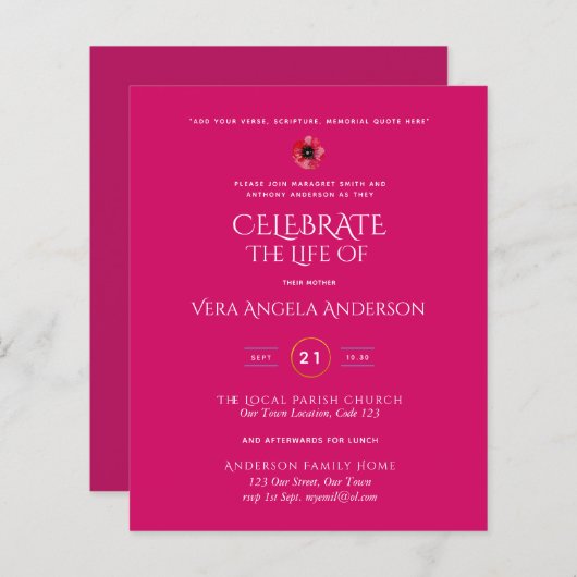 Begrotingsherdenking van de begrafenis van de begr (Voorkant / Achterkant)