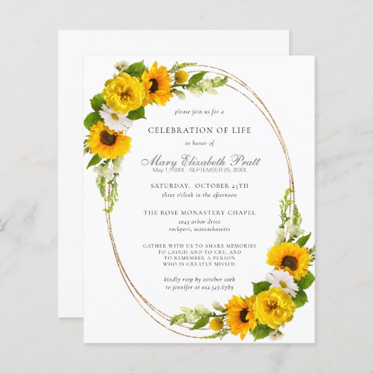 Begrotingsherdenking van de uitnodiging tot het in (Voorkant / Achterkant)