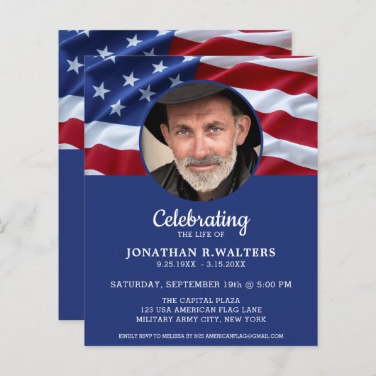 Begrotingsherdenking van het leven in de VS - Kaar (Voorkant / Achterkant)