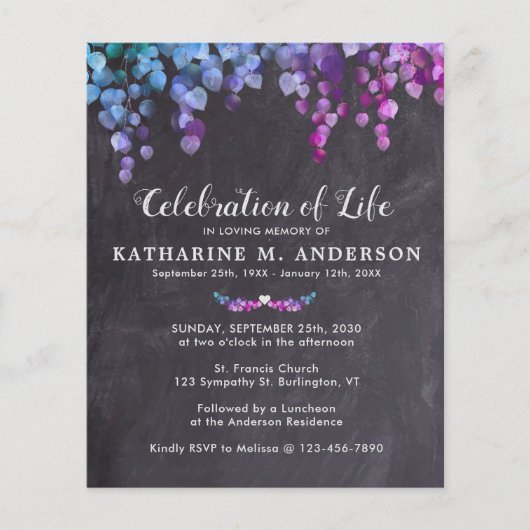 Begrotingsherdenking van het leven Rustic Paars Gr (Voorkant)