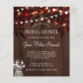 Begrotingsherfst laat donkere douche-uitnodiging flyer (Voorkant)