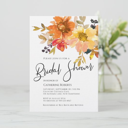 BegrotingsHerfst Moderne Waterverf Floral Vrijgeze Kaart (Staand voorkant)