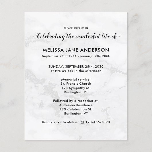 Begrotingsherfst van het leven 3 Foto Funeral Marb (Achterkant)