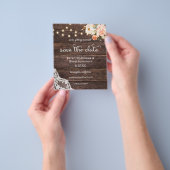 Begrotingshout, licht roze vlam, sparen de datum flyer (Hand)