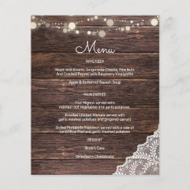 Begrotingshout, String Lights & Lace Menu