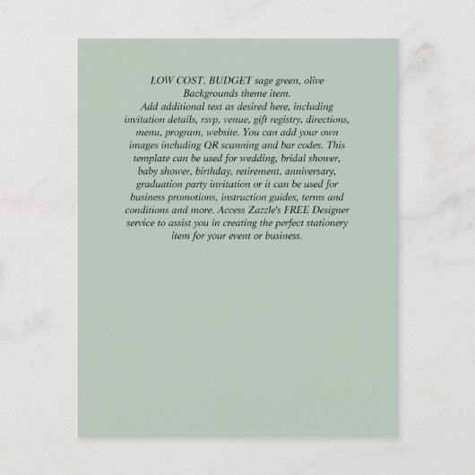 BEGROTINGSINVITATIES - EVENTUELE GEBEURTENISSEN -  (Achterkant)