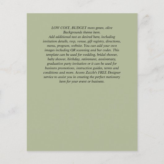 BEGROTINGSINVITATIES - EVENTUELE GEBEURTENISSEN -  (Achterkant)