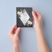 BEGROTINGSINVITATIES - White Roses Silver Flyer (Hand)