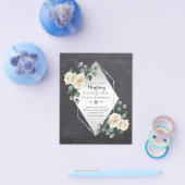 BEGROTINGSINVITATIES - White Roses Silver Flyer (Enkel)