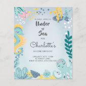 BEGROTINGSKAART "Onder het Zee" zeehondenuitnodigi (Voorkant)