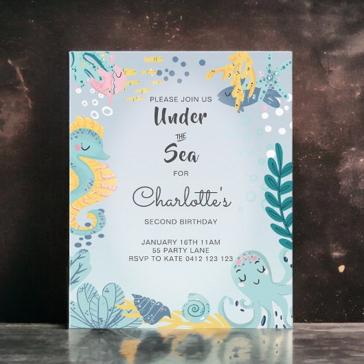 BEGROTINGSKAART "Onder het Zee" zeehondenuitnodigi