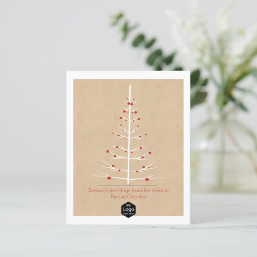 BEGROTINGSkerstboom Wit met rode Baubles (Staand voorkant)