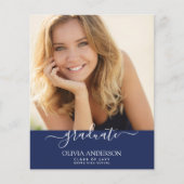 Begrotingsklasse 2023 Navy Blue Photo Afstuderen Flyer (Voorkant)